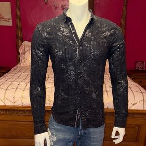 Buckle Black and Gray Floral Button Down Shirt